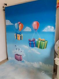 Fondale fotografico cielo con palloncini