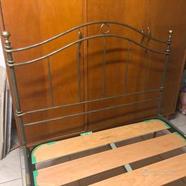 Letto artigianale ferro battuto e rete a doghe
