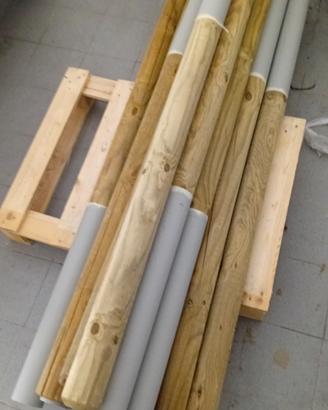 n. 7 Pali tondi in legno da recinzione