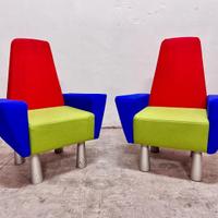 Coppia poltrone multicolore, anni '80