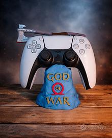 supporto controller god of war dipinto a mano