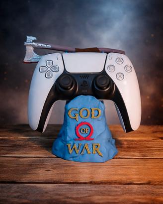 supporto controller god of war dipinto a mano
