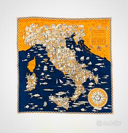 Raro Foulard Fornasetti Vintage “Italia turistica”