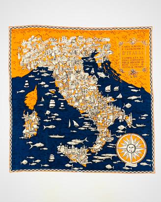 Raro Foulard Fornasetti Vintage “Italia turistica”