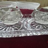 Set contenitori in vetro per aperitivo con vassoio