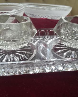 Set contenitori in vetro per aperitivo con vassoio