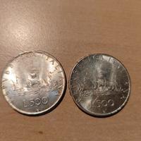 COPPIA MONETE REPUBBLICA ITALIANA 500 lire argento