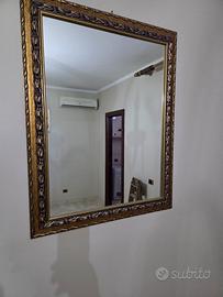 Specchio vintace cornice in legno oro