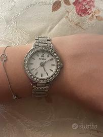Orologio donna Fossil in acciaio con brillantini