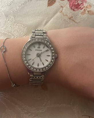 Orologio donna Fossil in acciaio con brillantini