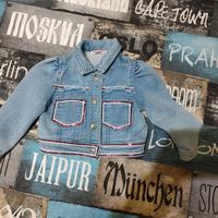 Giubbino jeans bambina con paillettes