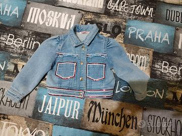 Giubbino jeans bambina con paillettes