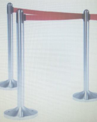 Colonnina tendinastro cromata nastro rosso 210cm