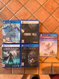 Lotto di 5 giochi per Ps5 e Ps4.