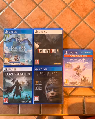 Lotto di 5 giochi per Ps5 e Ps4.