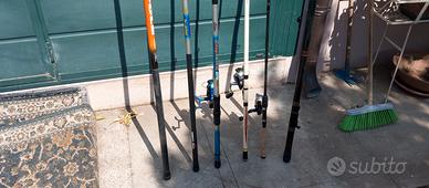 canne da pesca in blocco