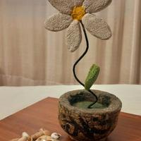 Vaso piccolo con Marcherita Fiore finto Vintage 