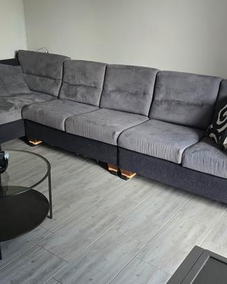 Divano angolare con penisola (L 370 cm)