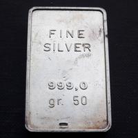 ARGENTO 999 lingotto 50 grammi punzonato 224 TO