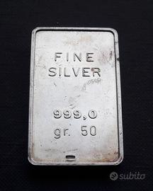 ARGENTO 999 lingotto 50 grammi punzonato 224 TO