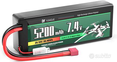 Batteria LiPo 7.4V 5200mAh 50C T-Plug RC