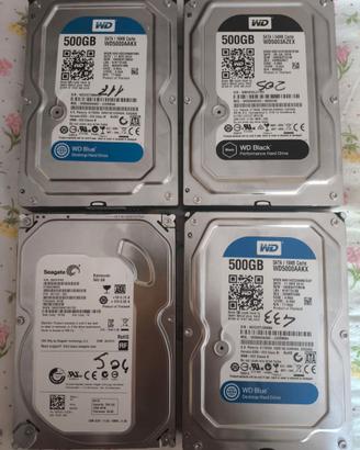 Lotto 4 hard disk sata 3.5 500gb