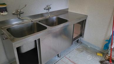 lavandino inox professionale doppia vasca