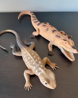 Set 2 rettili realistici da collezione