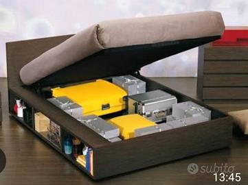 letto contenitore con libreria