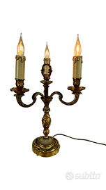 Candelabro 3 Luci Bronzo Dorato Stile Francese Vin