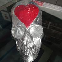 COMPLEMENTO D'ARREDO A FORMA DI TESCHIO IN GESSO