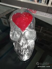 COMPLEMENTO D'ARREDO A FORMA DI TESCHIO IN GESSO