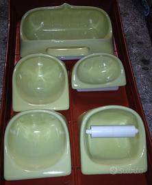Serie accessori bagno ceramica nuovi colore giallo