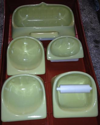 Serie accessori bagno ceramica nuovi colore giallo