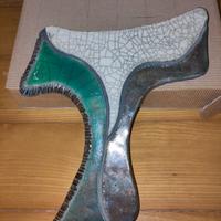 Croce tau in ceramica raku