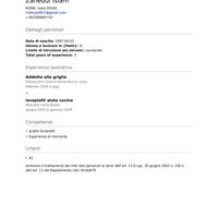 Disponibilità per ristorazione a Roma
