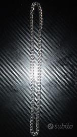 Collana catena cubana argentata– Stile trap, nuova