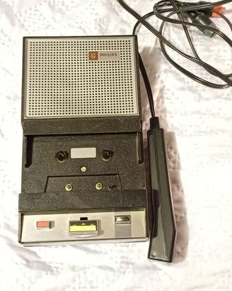 Philips Vintage Portable Cassette Recorder with Mi