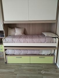 Letto doppio estraibile con scrivania
