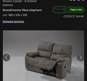 divano 2 posti elettrico 