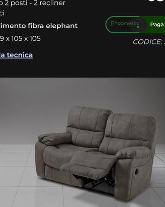 divano 2 posti elettrico 