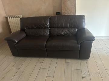Divano 3 posti in pelle con relax elettrico