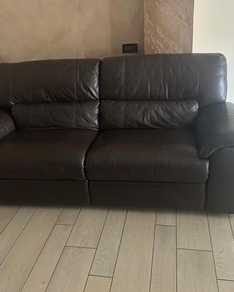 Divano 3 posti in pelle con relax elettrico