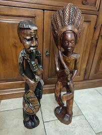 copia statue indiani in legno 