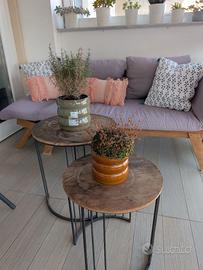 Set arredo giardino: divano in legno + poltrona