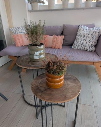 Set arredo giardino: divano in legno + poltrona