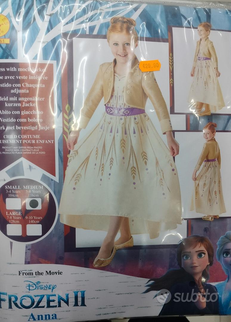Costume Anna Frozen Originale Disney 3-4 Anni Vestito Carnevale