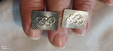 Olimpiadi Cortina coppia di gemelli argento 