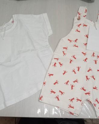Set Zara Baby NUOVO - Salopette Corta Aragoste 