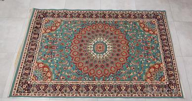 Tappeto verde stile orientale 220x137cm
